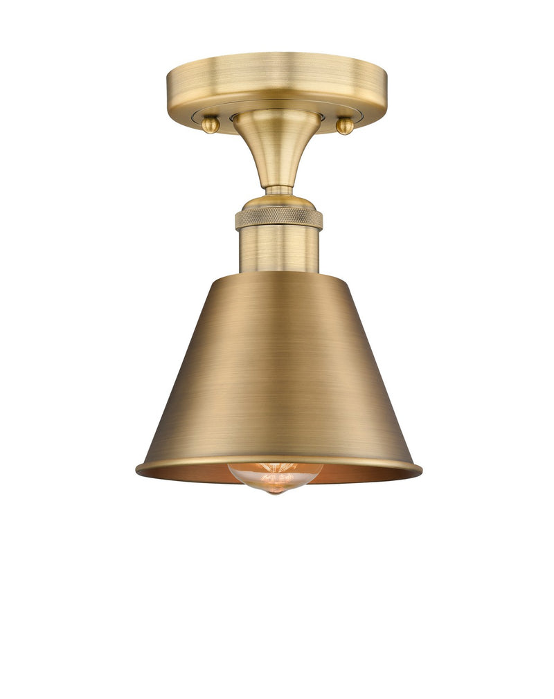 Innovations 616-1F-BB-M8-BB One Light Semi-Flush Mount, Brushed Brass