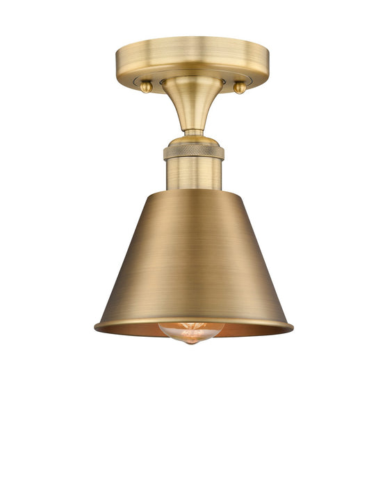 Innovations 616-1F-BB-M8-BB One Light Semi-Flush Mount, Brushed Brass