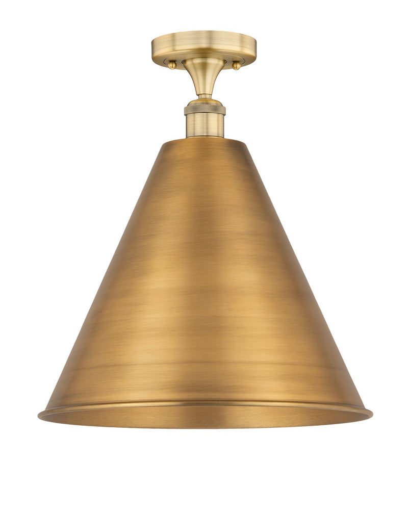Innovations 616-1F-BB-MBC-16-BB One Light Semi-Flush Mount, Brushed Brass