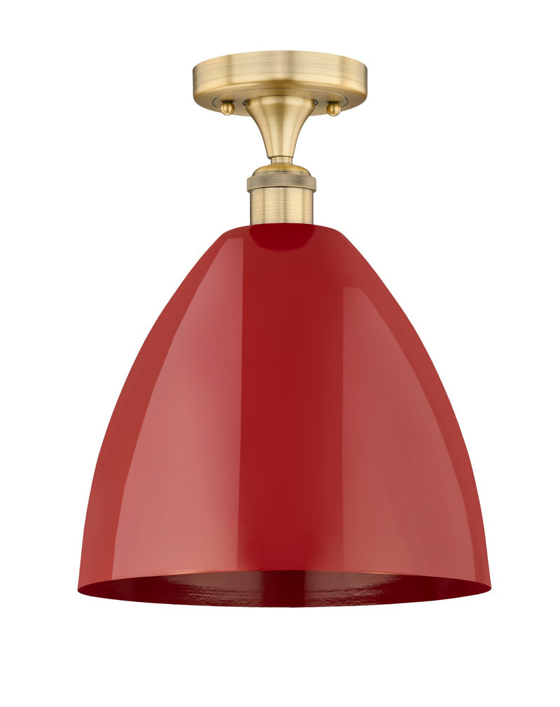 Innovations 616-1F-BB-MBD-12-RD One Light Semi-Flush Mount, Brushed Brass
