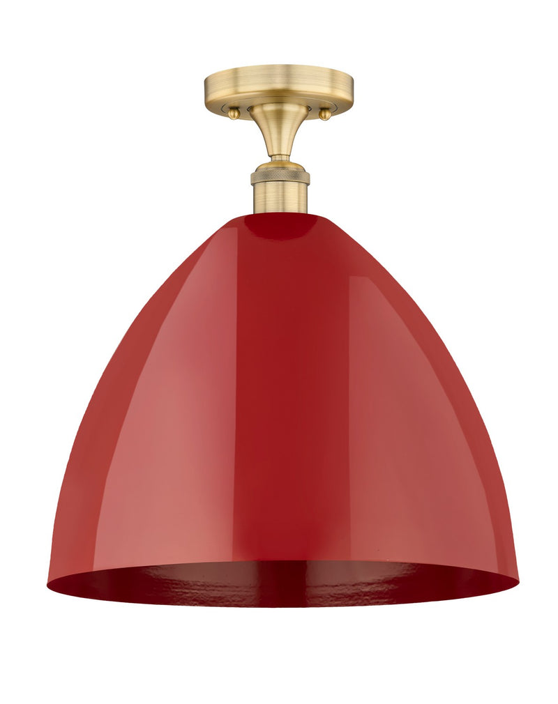 Innovations 616-1F-BB-MBD-16-RD One Light Semi-Flush Mount, Brushed Brass