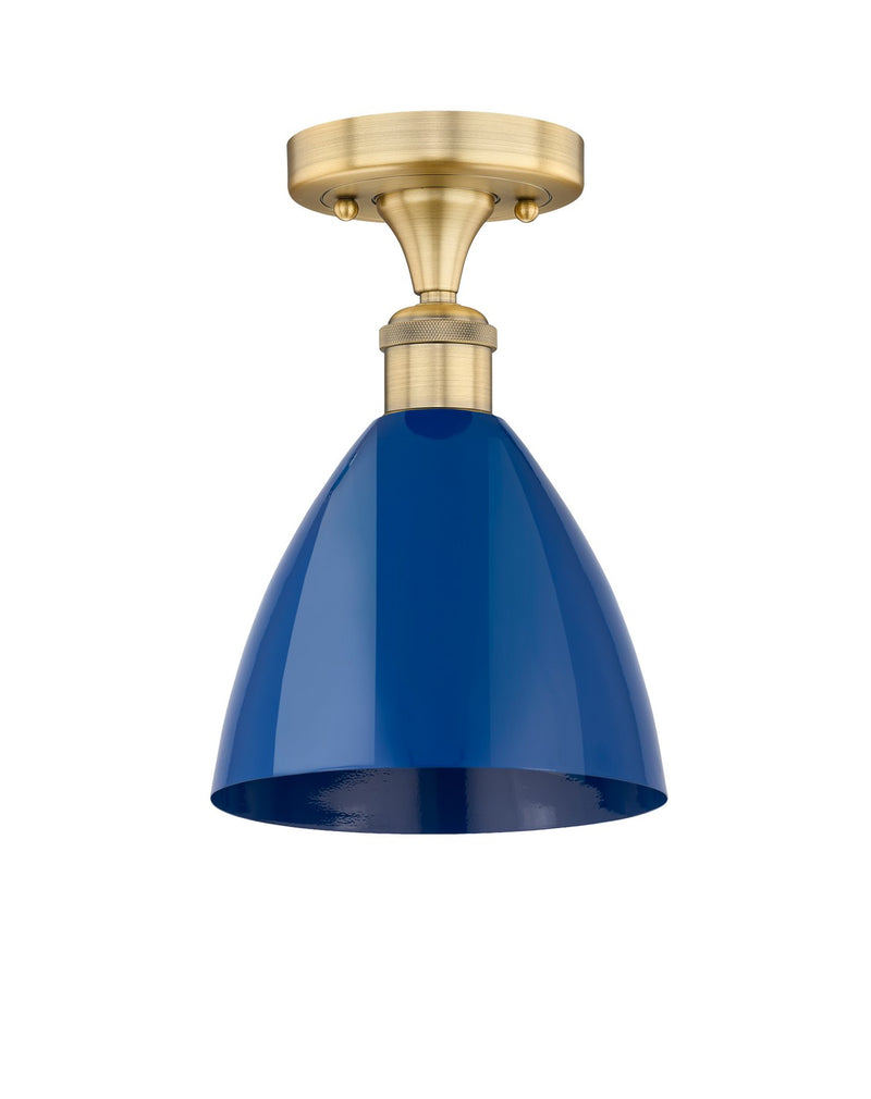 Innovations 616-1F-BB-MBD-75-BL One Light Semi-Flush Mount, Brushed Brass