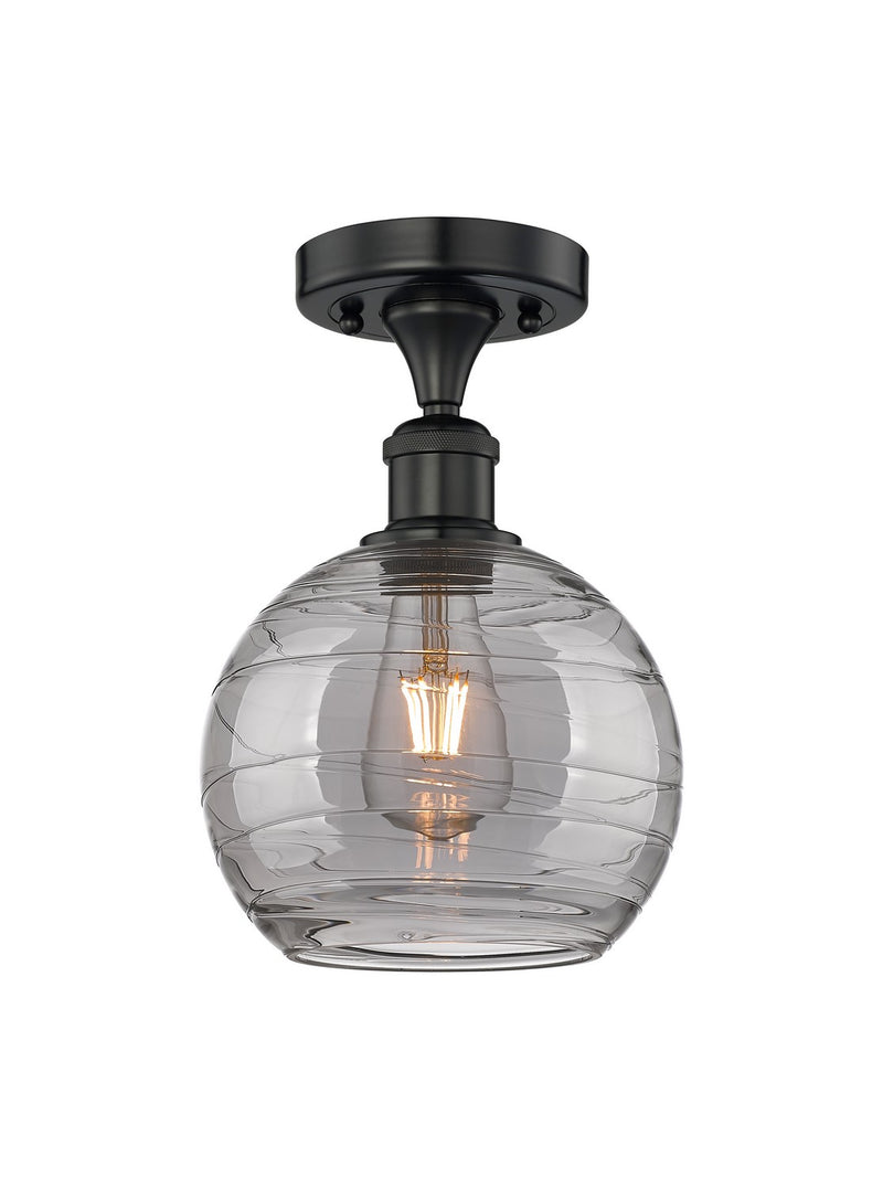 Innovations 616-1F-BK-G1213-8SM One Light Semi-Flush Mount, Matte Black