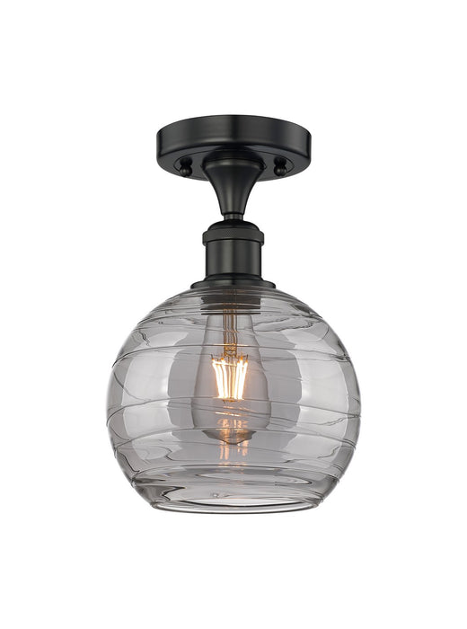 Innovations 616-1F-BK-G1213-8SM One Light Semi-Flush Mount, Matte Black
