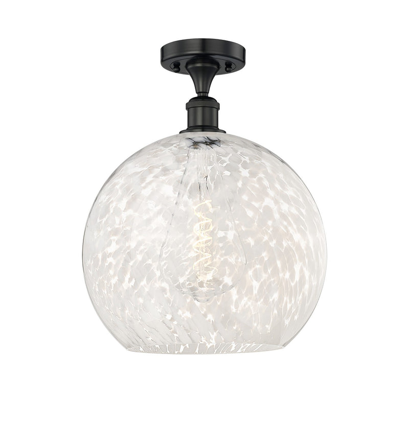 Innovations 616-1F-BK-G1216-14WM LED Semi-Flush Mount, Matte Black