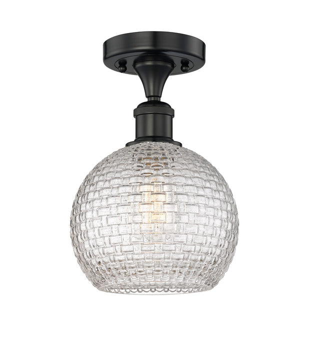 Innovations 616-1F-BK-G122C-8CL One Light Semi-Flush Mount, Matte Black