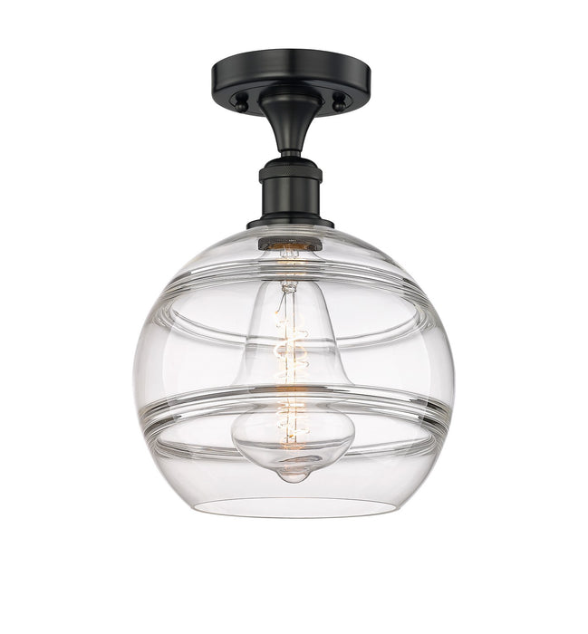 Innovations 616-1F-BK-G556-10CL One Light Semi-Flush Mount, Matte Black