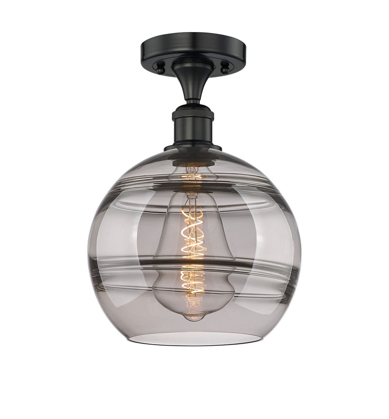 Innovations 616-1F-BK-G556-10SM One Light Semi-Flush Mount, Matte Black