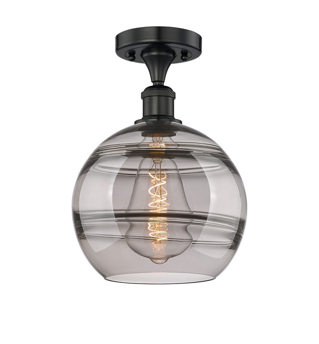 Innovations 616-1F-BK-G556-10SM One Light Semi-Flush Mount, Matte Black