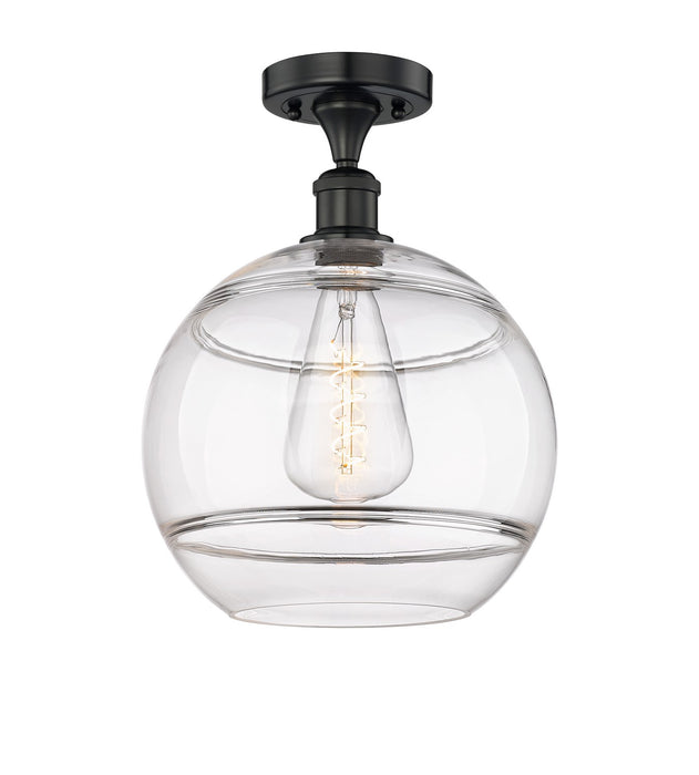 Innovations 616-1F-BK-G556-12CL One Light Semi-Flush Mount, Matte Black