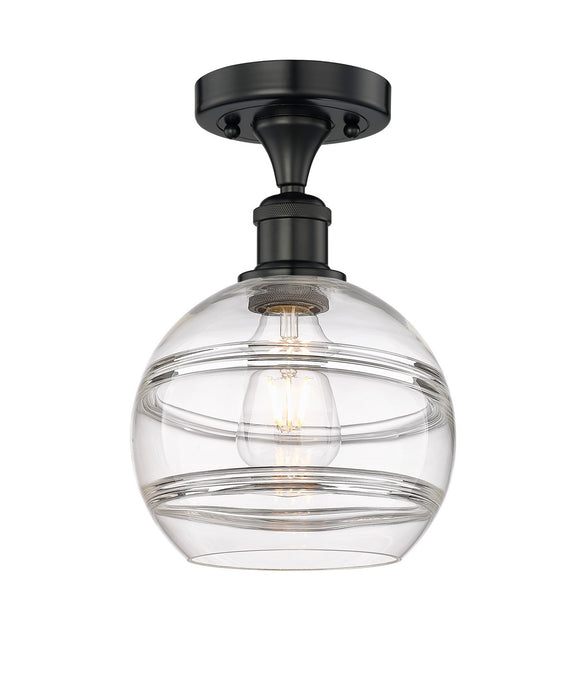 Innovations 616-1F-BK-G556-8CL One Light Semi-Flush Mount, Matte Black