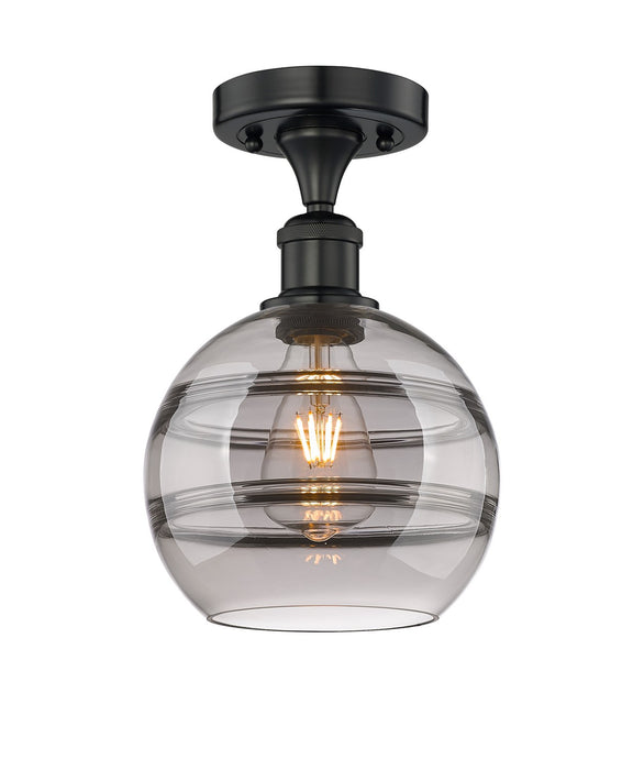 Innovations 616-1F-BK-G556-8SM One Light Semi-Flush Mount, Matte Black