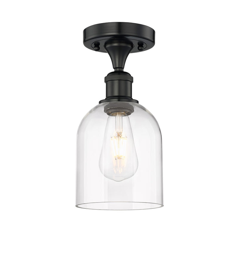 Innovations 616-1F-BK-G558-6CL One Light Semi-Flush Mount, Matte Black