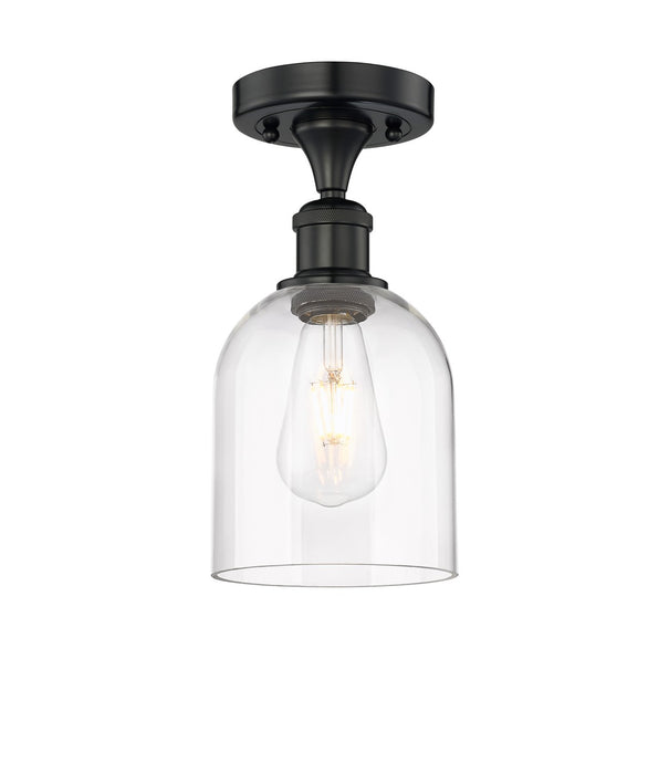Innovations 616-1F-BK-G558-6CL One Light Semi-Flush Mount, Matte Black