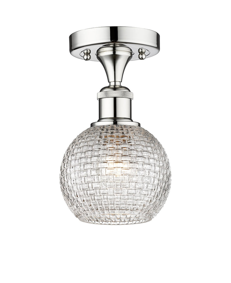 Innovations 616-1F-PC-G122C-6CL One Light Semi-Flush Mount, Polished Chrome
