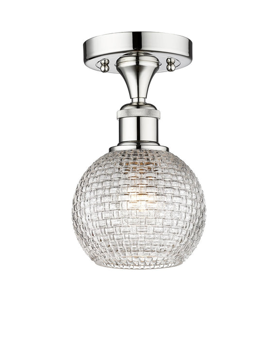 Innovations 616-1F-PC-G122C-6CL One Light Semi-Flush Mount, Polished Chrome