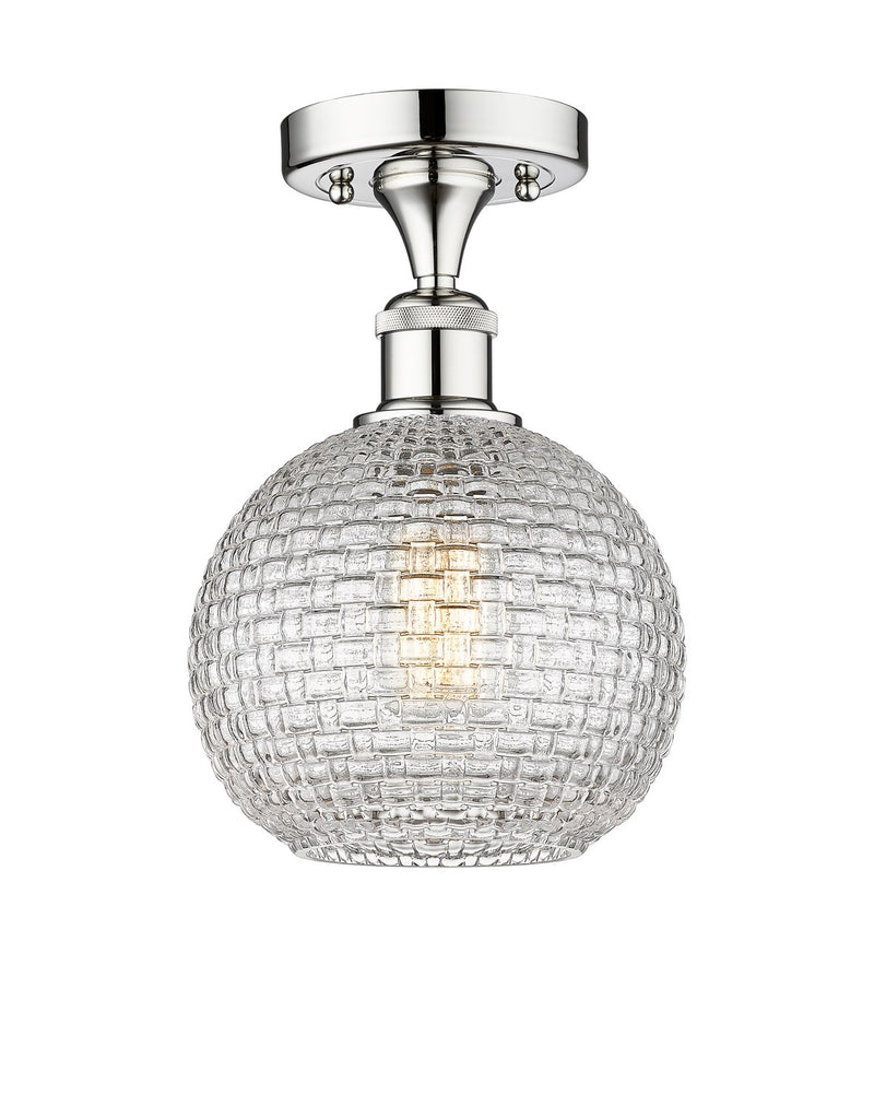 Innovations 616-1F-PC-G122C-8CL One Light Semi-Flush Mount, Polished Chrome