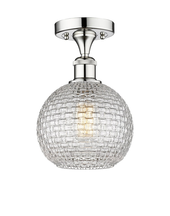 Innovations 616-1F-PC-G122C-8CL One Light Semi-Flush Mount, Polished Chrome