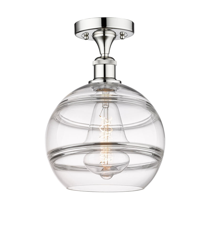 Innovations 616-1F-PC-G556-10CL One Light Semi-Flush Mount, Polished Chrome