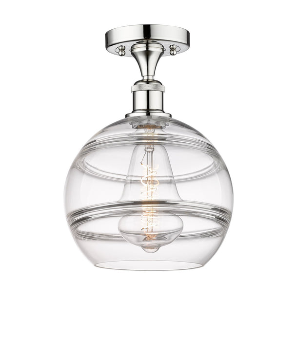 Innovations 616-1F-PC-G556-10CL One Light Semi-Flush Mount, Polished Chrome