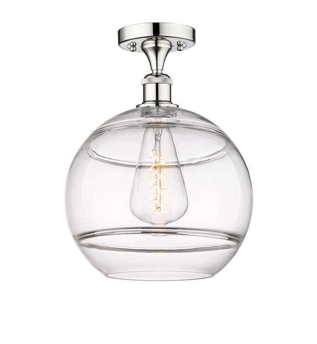 Innovations 616-1F-PC-G556-12CL One Light Semi-Flush Mount, Polished Chrome