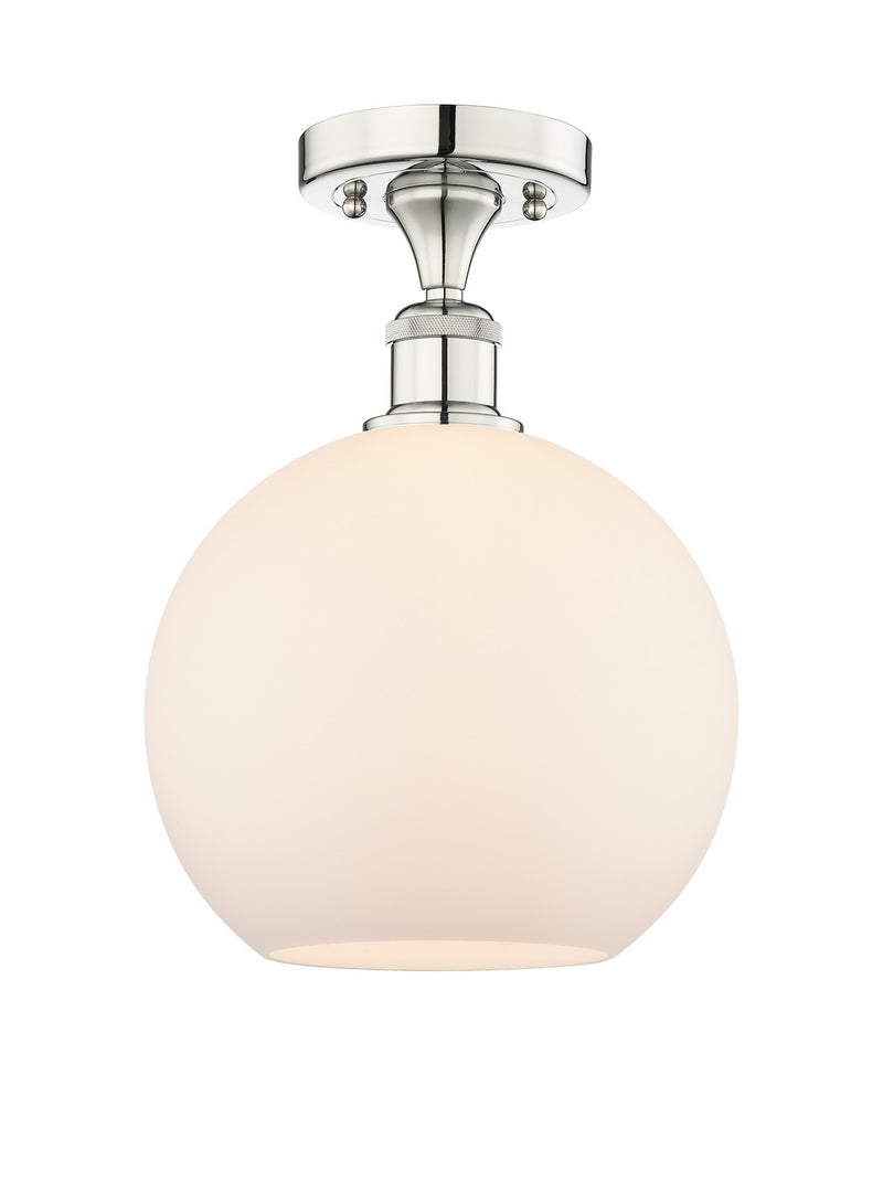 Innovations 616-1F-PN-G121-10 One Light Semi-Flush Mount, Polished Nickel