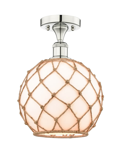 Innovations 616-1F-PN-G121-10RB One Light Semi-Flush Mount, Polished Nickel
