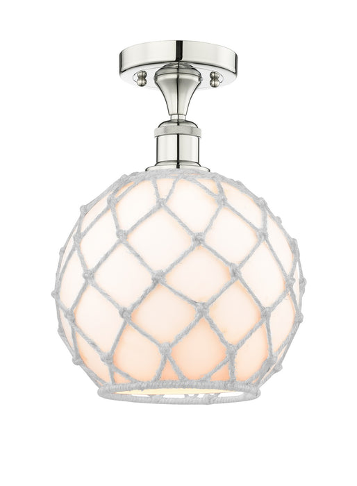 Innovations 616-1F-PN-G121-10RW One Light Semi-Flush Mount, Polished Nickel