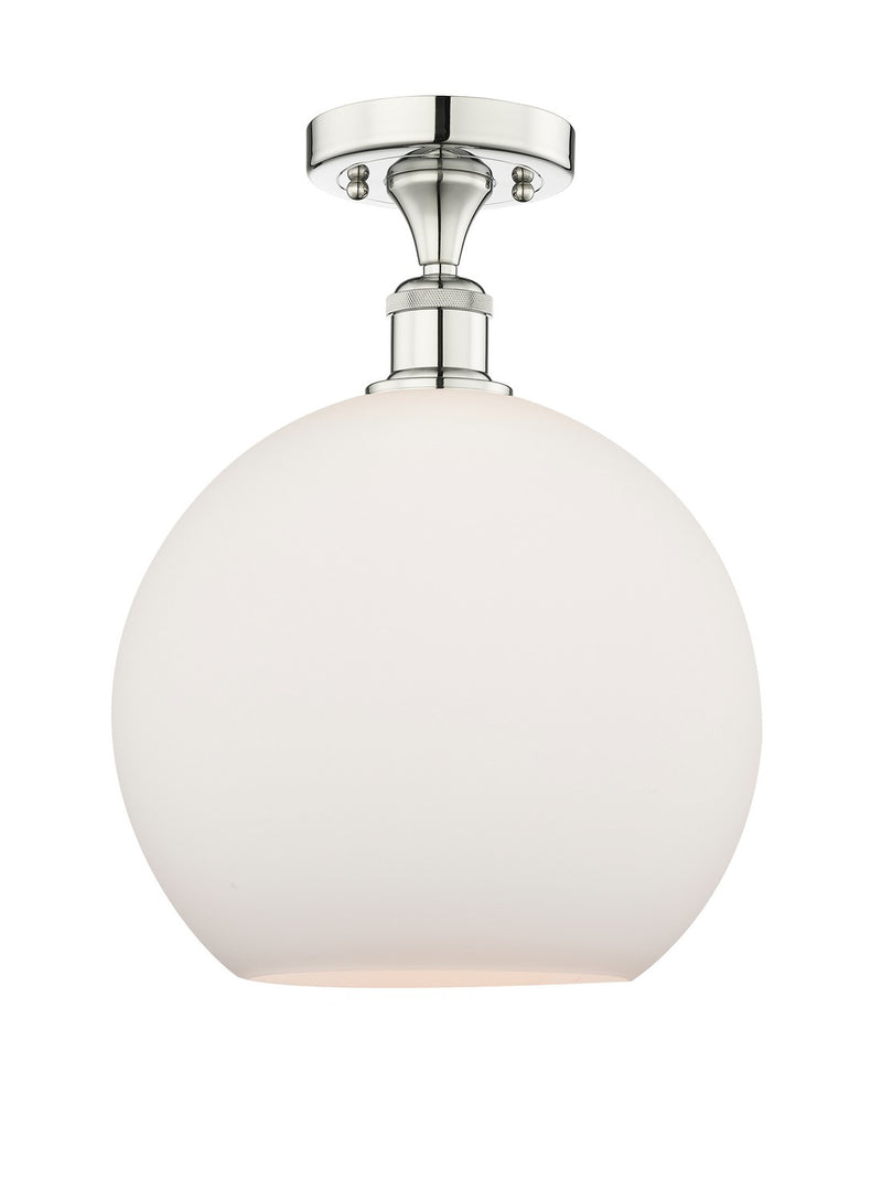 Innovations 616-1F-PN-G121-12 One Light Semi-Flush Mount, Polished Nickel