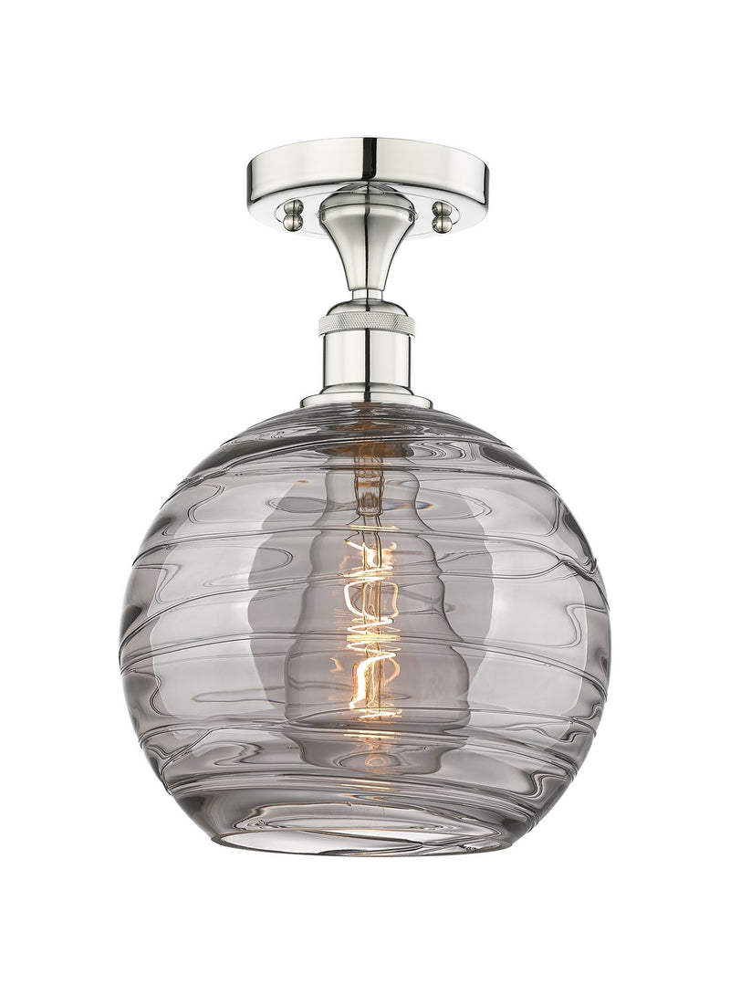 Innovations 616-1F-PN-G1213-10SM One Light Semi-Flush Mount, Polished Nickel