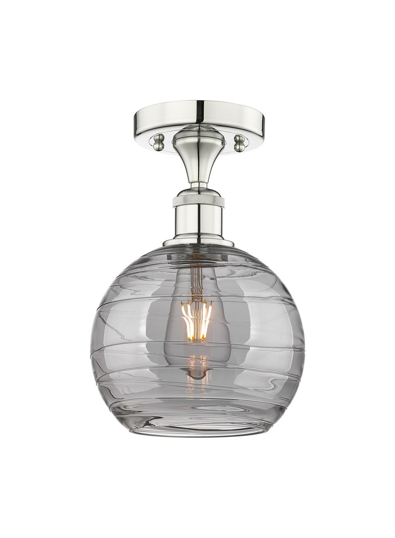 Innovations 616-1F-PN-G1213-8SM One Light Semi-Flush Mount, Polished Nickel
