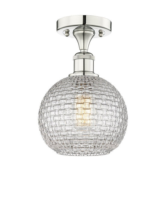 Innovations 616-1F-PN-G122C-8CL One Light Semi-Flush Mount, Polished Nickel