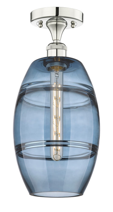Innovations 616-1F-PN-G557-8BL One Light Semi-Flush Mount, Polished Nickel