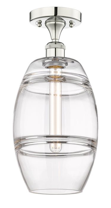 Innovations 616-1F-PN-G557-8CL One Light Semi-Flush Mount, Polished Nickel