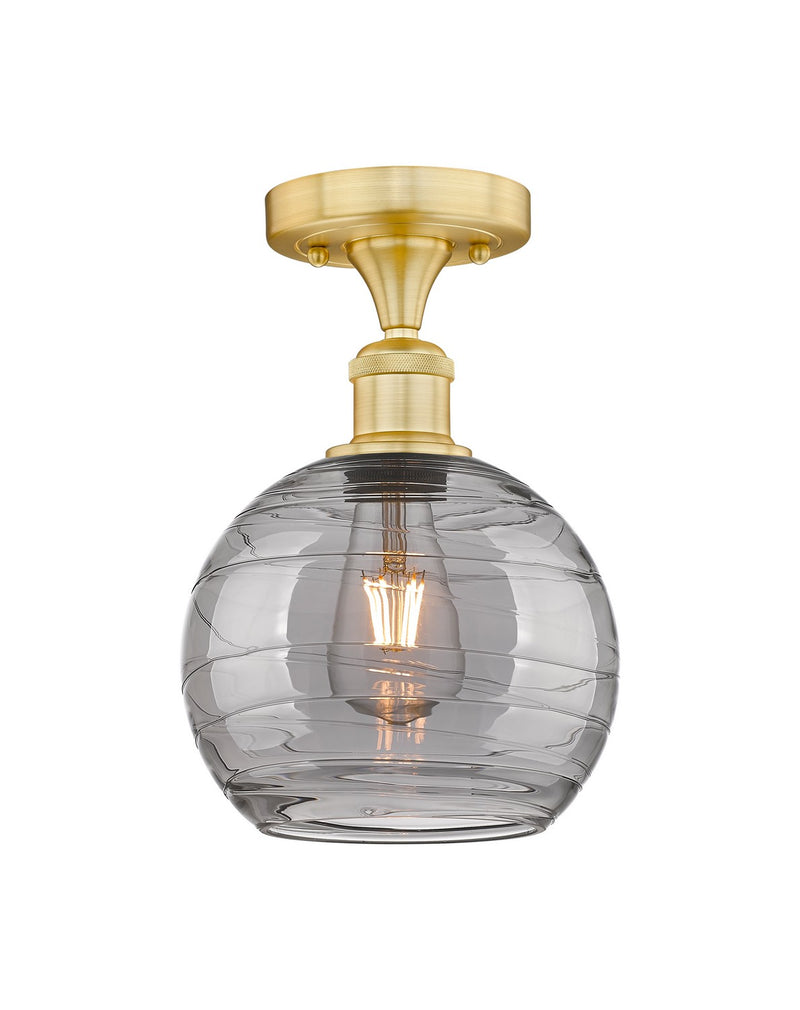 Innovations 616-1F-SG-G1213-8SM One Light Semi-Flush Mount, Satin Gold