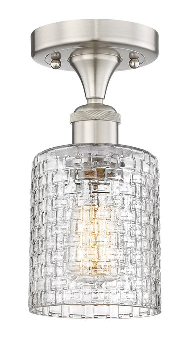 Innovations 616-1F-SN-G112C-5CL One Light Semi-Flush Mount, Brushed Satin Nickel