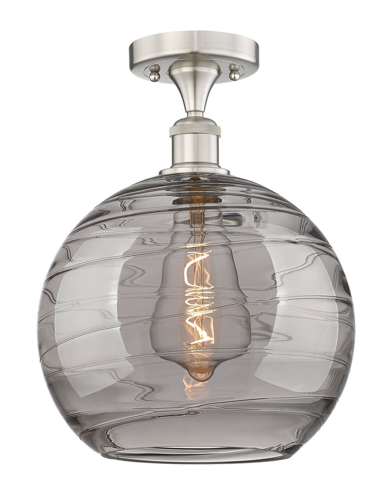Innovations 616-1F-SN-G1213-12SM One Light Semi-Flush Mount, Brushed Satin Nickel