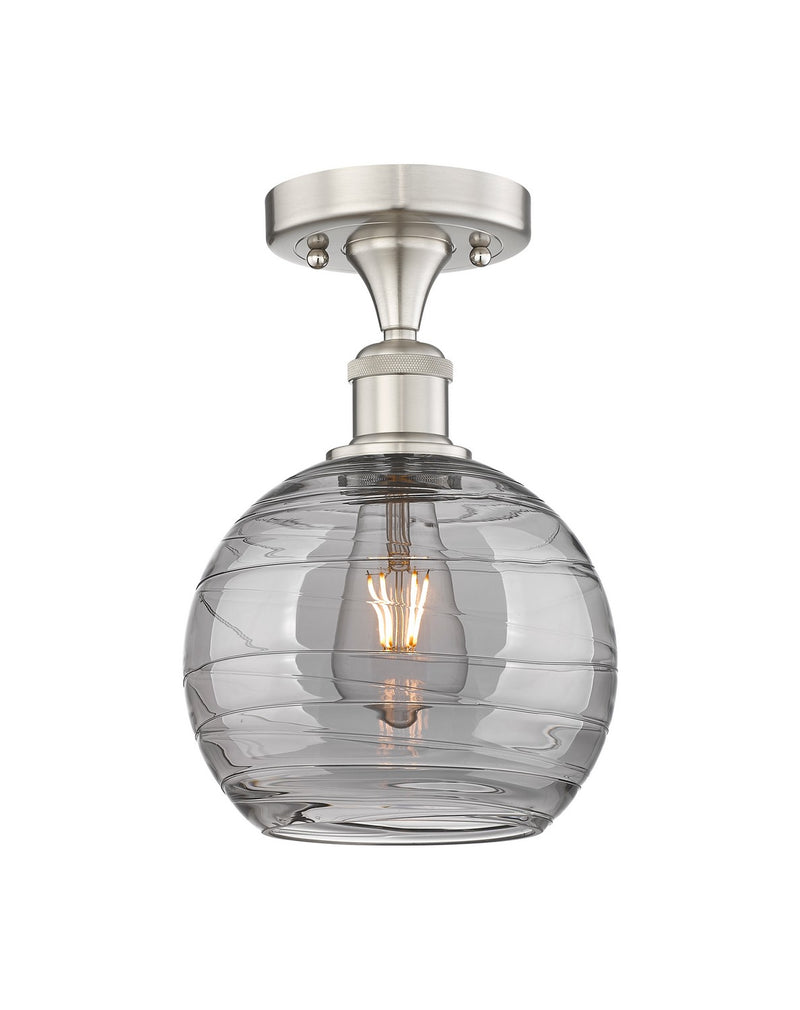 Innovations 616-1F-SN-G1213-8SM One Light Semi-Flush Mount, Brushed Satin Nickel