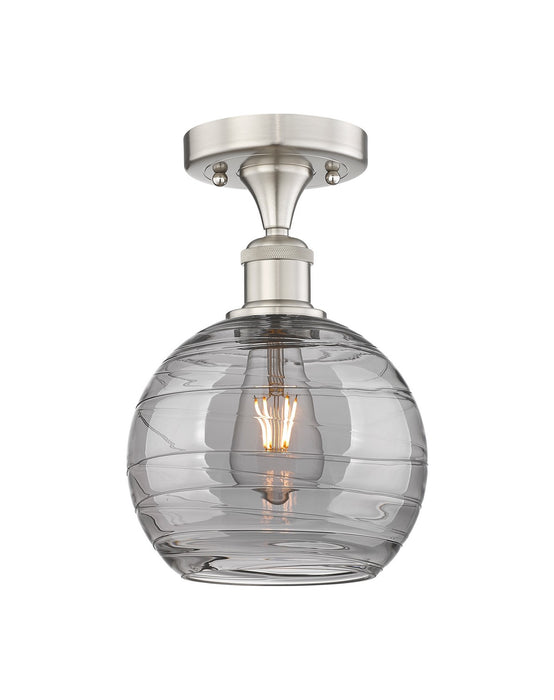 Innovations 616-1F-SN-G1213-8SM One Light Semi-Flush Mount, Brushed Satin Nickel