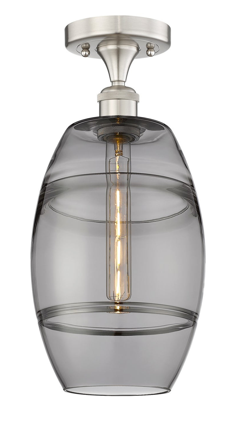 Innovations 616-1F-SN-G557-8SM One Light Semi-Flush Mount, Brushed Satin Nickel