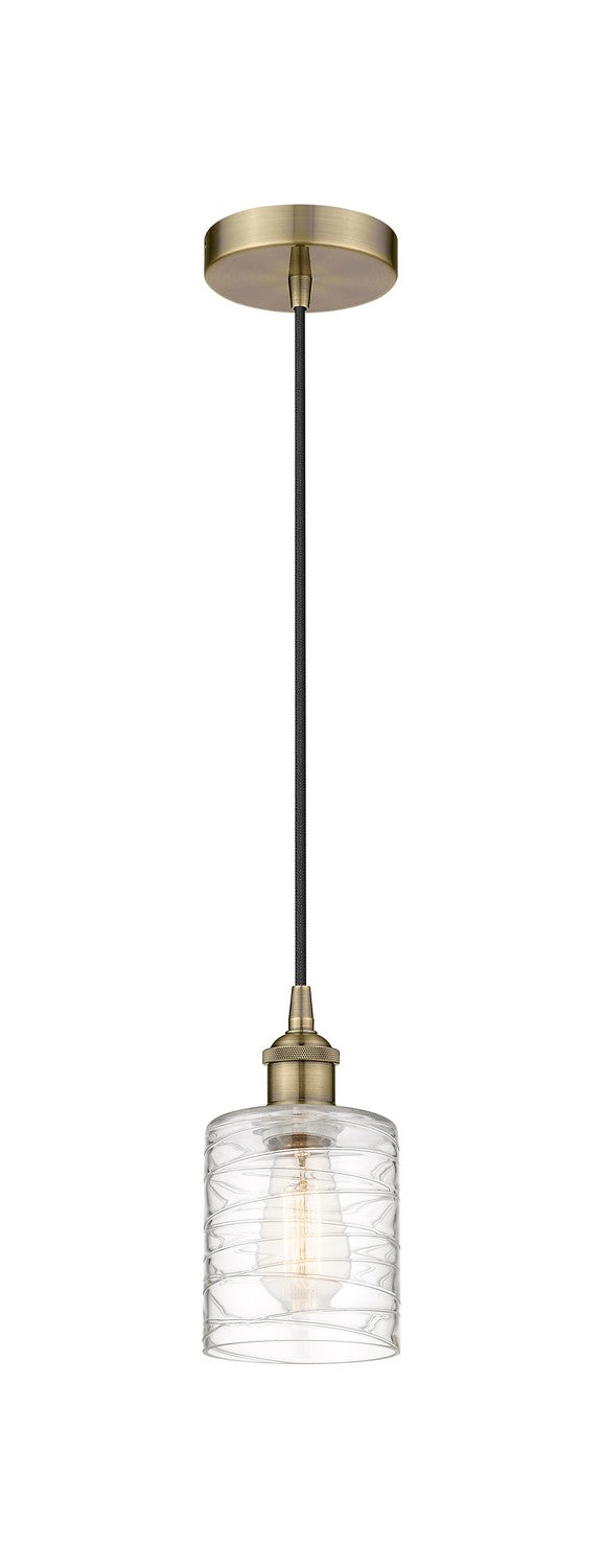 Innovations 616-1P-AB-G1113 One Light Mini Pendant, Antique Brass