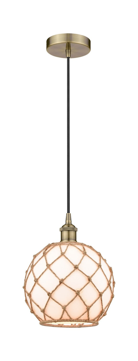 Innovations 616-1P-AB-G121-10RB One Light Mini Pendant, Antique Brass