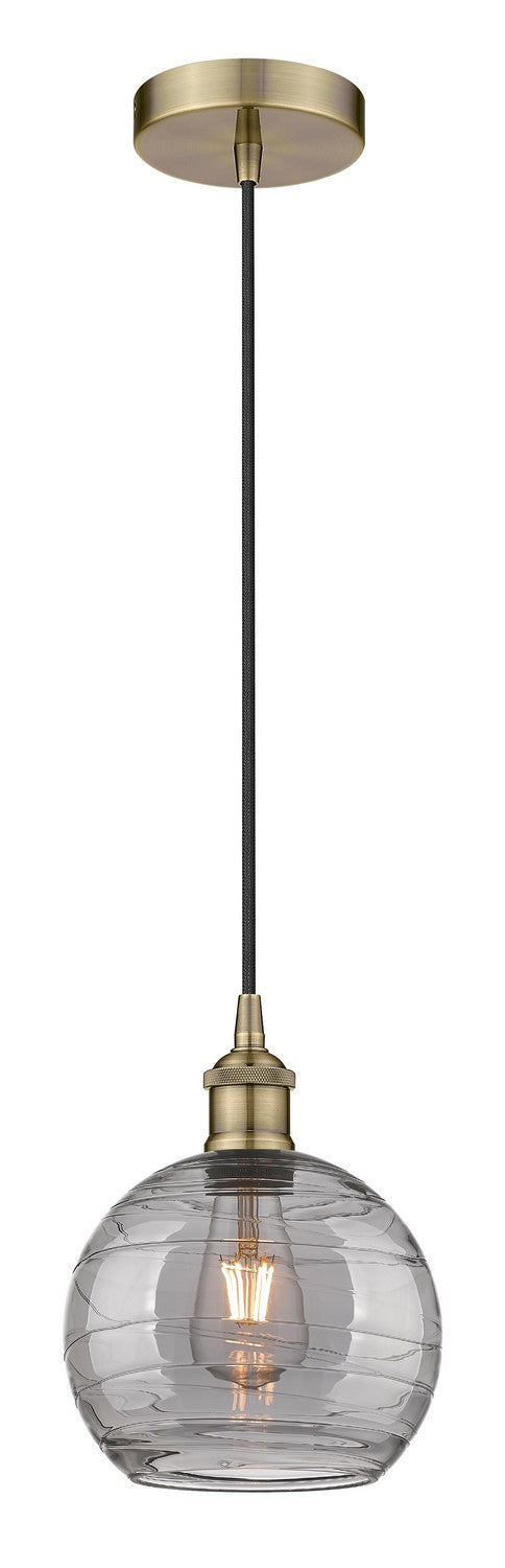 Innovations 616-1P-AB-G1213-8SM One Light Mini Pendant, Antique Brass