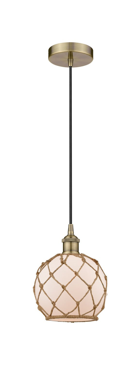 Innovations 616-1P-AB-G121-8RB One Light Mini Pendant, Antique Brass