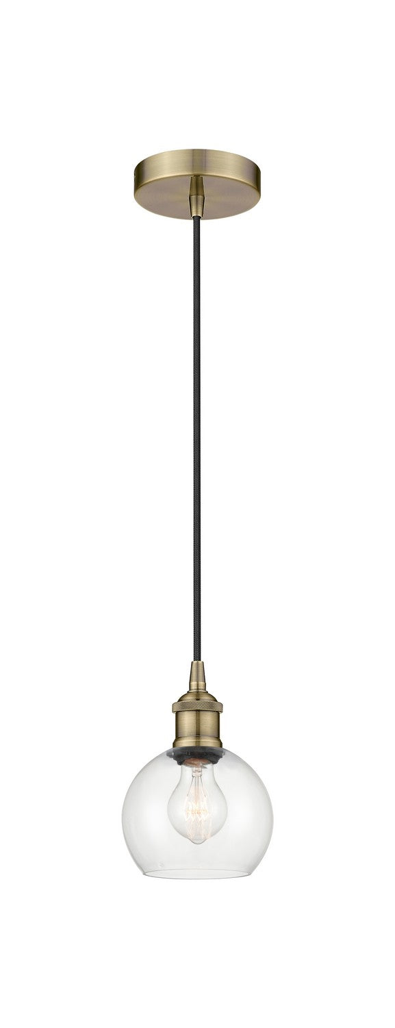 Innovations 616-1P-AB-G122-6 One Light Mini Pendant, Antique Brass