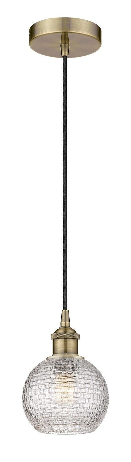 Innovations 616-1P-AB-G122C-6CL One Light Mini Pendant, Antique Brass