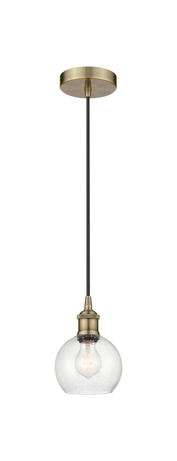 Innovations 616-1P-AB-G124-6 One Light Mini Pendant, Antique Brass