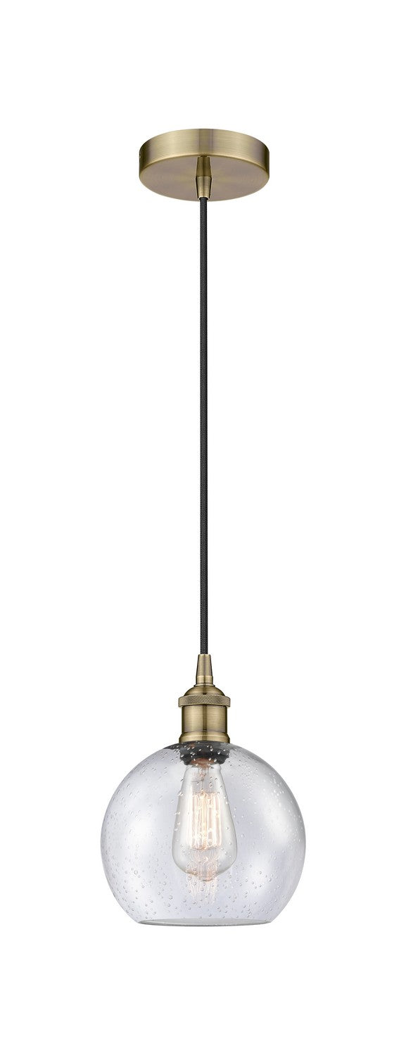 Innovations 616-1P-AB-G124-8 One Light Mini Pendant, Antique Brass