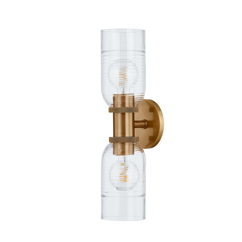 Troy Lighting B1120-PBR Two Light Wall Sconce, Patina Brass