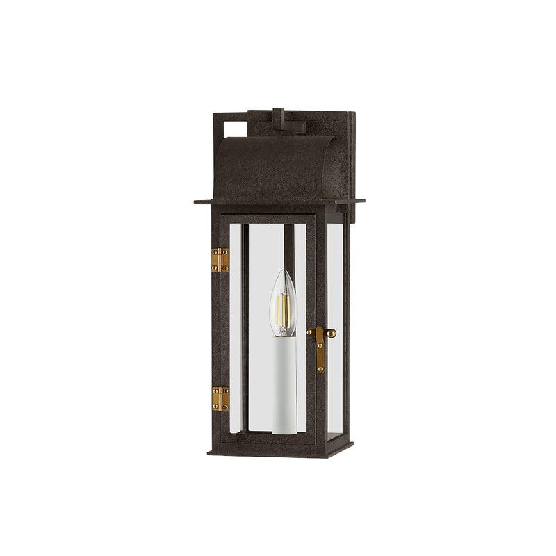 Troy Lighting B2215-FRN/PBR One Light Outdoor Wall Sconce, French Iron/Patina Brass